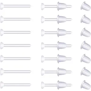 200 Pairs Plastic Transparent Earrings - Clear Stud Earrings for Women, Men, Sports, Work(3mm, Flat-Headed)
