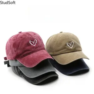 2026 New Arrival: Stylish Retro-Washed, Distressed Baseball Cap—Featuring a Heart Motif—Ideal for Men & Women, Outdoor Wear, and Sun Protection