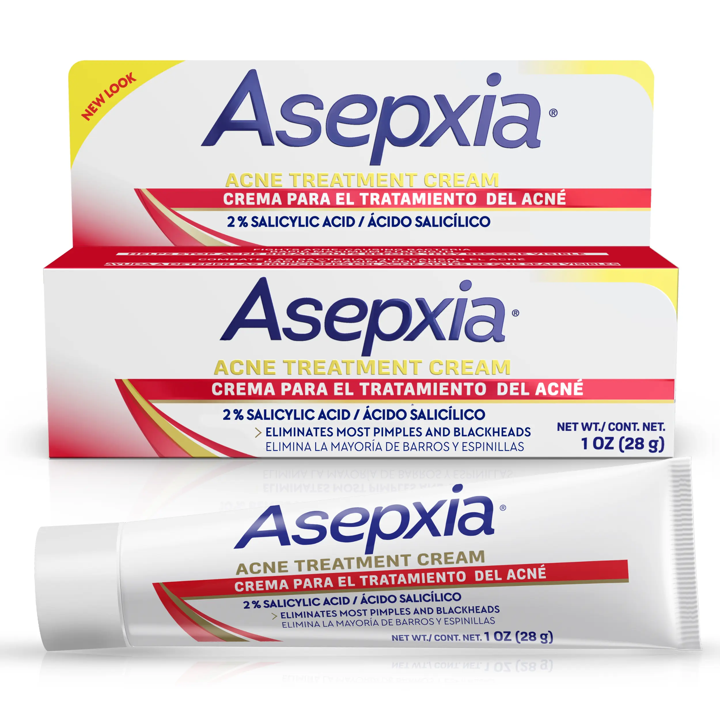 Asepxia Anti-Acne Spot Treatment Cream for Face (Adults), 2% Salicylic Acid, 1 oz Single Pack, Fast-Acting Maximum Strength Formula, Blemish Solution, Excess Oil Control, New Breakout Prevention, Blackhead Removal, Pimple Clearing