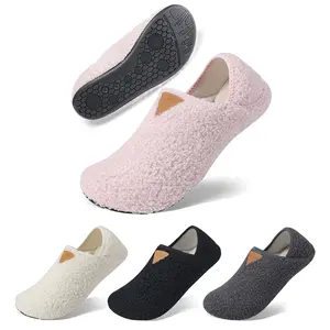 Cozy Furry Indoor House Slippers Unisex - Slip-on Barefoot Design, Comfy Soft Warm Non-Slip Shoes Ideal for Home Bedroom Relaxation Travel Yoga Activities Socks Footwear