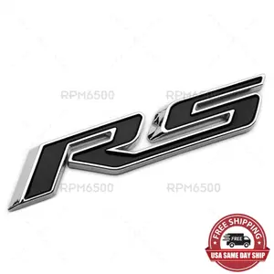 For Chevy RS Rear Trunk Lid Nameplate Logo Fender Marker 3D Emblem Badge Black
