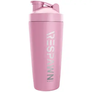 RESPAWN By Razer Stainless Steel Shaker - Pink - Dual-Insulated Shaker Cup - Built-In Grate - Locking Cap - 20oz