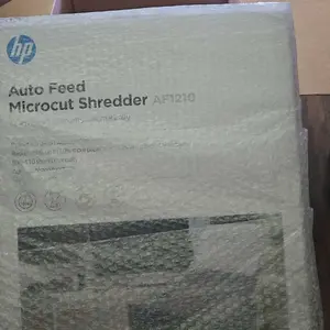 HP 120Sheet Auto Feed MicroCut Shredder - Paper and Credit Cards, 0.86hp Motor, 4.5Gallon Basket, Caster Wheels