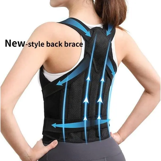 Back Posture Brace with Pressure Straps - Adjustable, Soft and Lightweight Spinal Support for Men to Relieve Back Strain, Aids Adjustable Spine Alignment and Build Posture Habits