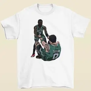 Jaylen Brown and Jayson Tatum Sketch T-Shirt - Men’s Adult Sizes, 100% cotton tee, unisex style Z77
