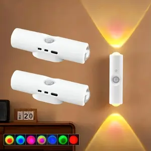 Smart LED night light strip with motion sensor, rechargeable RGB color-changing ambient light, magnetic LED wall light—perfect for stairs, bedrooms, kitchens, parties, hallways, and entryways. A must-have for everyday use.