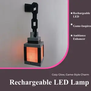 Pixel Torch Night Light | Rechargeable LED Game-Inspired Lamp for Bedroom & Ambient Decor