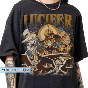 Vintage 90s Graphic Style Lucifer Hazbin Hotel T-shirt, Lucifer Morningstar