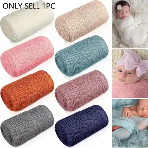 1Pcs Newborn Baby Photography Props Baby Stretch Wraps Swaddle Newborn Wrap Long Ripple Wrap for Photography DIY Newborn Photo Blanket