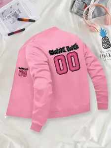 Fashion Trendy Personalized Print Baseball Jacket for Men and Women Street Daily Casual Outerwear, Suitable for Autumn and Winter Seasons, Casual Daily Wear, Fashion Design