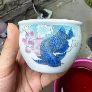 Drinking Jinlongyu tea cup, personal use, kung fu, home use, master's tea set, ceramic single cup tea cup by