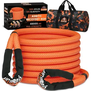 Kinetic  Rope 1" x 20'(48,000lbs) Heavy Duty Kinetic Tow Rope for  ATV UTV SUV Offroad  Kit