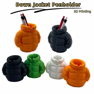 3D Printed Down Jacket Pen Holder, Minimalist Modern Desk Organizer for Home & Office, Perfect Gift for Parties & Birthdays