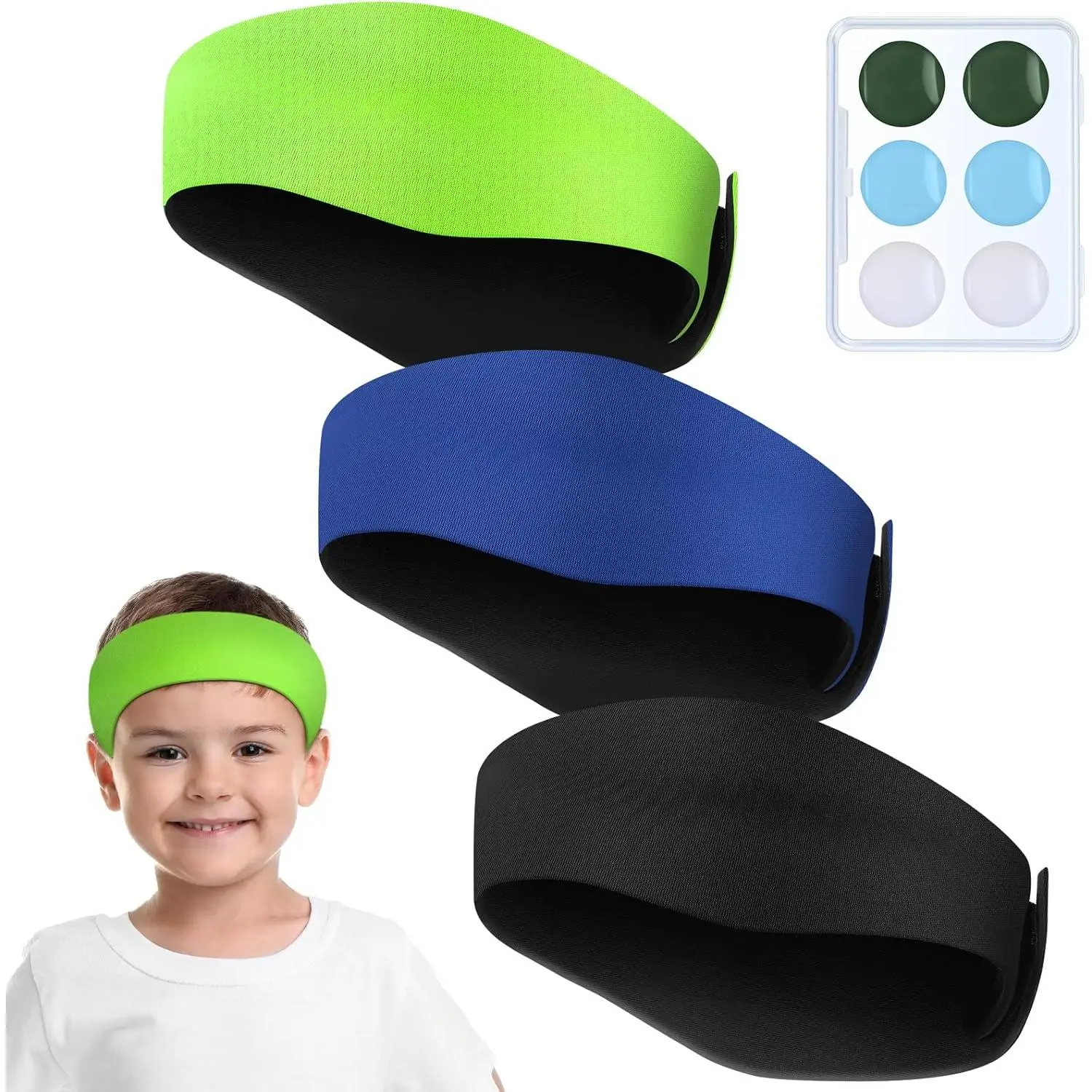 Soft Swimming Headband  Earplugs Set, Including 3 count Secure Swimmers Ear Band 3 Pairs Swimming Earplugs Swim Headbands for Adults Moldable Ear Plugs for Swimming(Elegant Color)