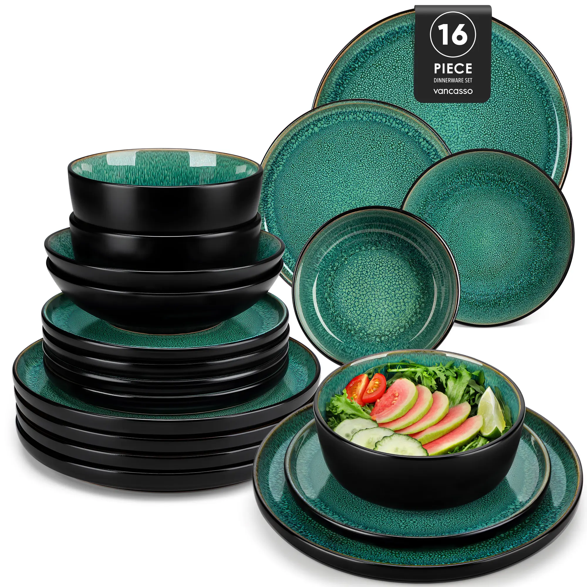 16-Piece Set-Green (Serves 4 People)