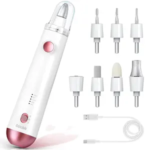 Electric Nail Drill, 8-in-1 Cordless Electric Nail File with LED Light, 5 Speeds Rechargeable Manicure and Pedicure Kit Hand Foot Care Tool for Nail Grinder Trim Polish for Women Baby