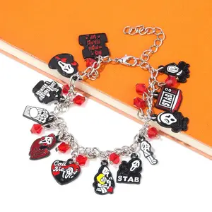 Halloween Horror Combination Charms Bracelet Skull Head Ghost Pendant DIY Jewelry Hand Accessories Holiday Gifts