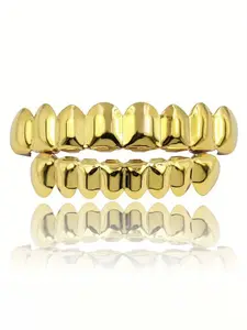 Dental accessories, Teeth Brace, hip-hop braces set, gold-plated copper, hip-hop street style, Rapper, versatile accessories to enhance temperament, suitable for both men and women
