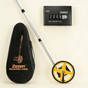 Professional Measuring Wheel with Telescopic Handle – Metric Distance Measurement Tool up to 9,999 Meters, Includes Carrying Case, One-Touch Reset and Starting Point Indicator for Accurate Rolling Measure.
