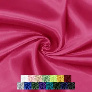 60 Inch Wide Hot Pink Satin Fabric by The Yard, Silky Charmeuse Satin Fabric for Bridal Wedding Dress Decor DIY Apparel Crafts, 1 Yard
