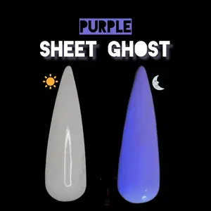 Purple Sheet Ghost | Milky White to Brilliant Purple Glow Nail Dip, glow dip powder, nail dip powder, nail dip, glow-in-the-dark