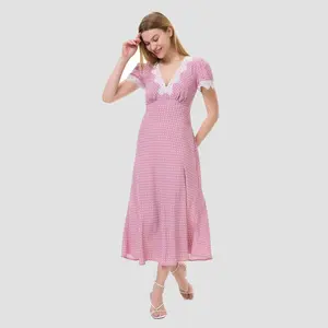 Women's Cap Sleeve Lace Trim Midi Dress - A New Day
