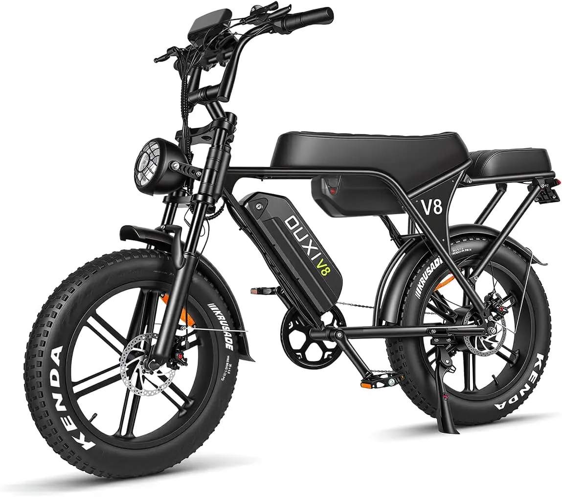 OUXI V8/V8MAX Adult Electric Bike, 1500W Peak Power, 30/15AH Battery, 40-80Miles Range, 20" Electric Dirt Bike with NFC Unlock, UL2849 Certified for Commuting & Off-Road