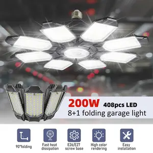 LED Deformable Garage Light, Ultra-Bright Ceiling Light with Adjustable Panels for Shop, Warehouse, Industrial Lighting#fathersdaygift