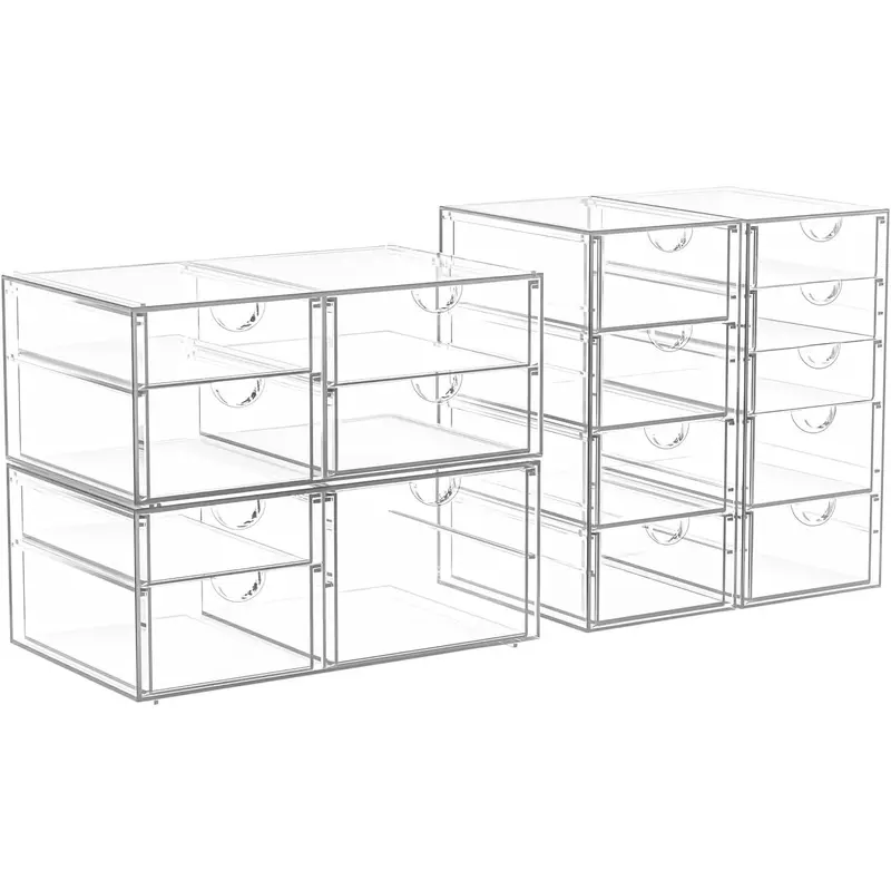 Extra-Large Acrylic Cosmetic Organiser - 30-Drawer Multifunctional Storage Container for Tabletop Vanity & Dresser Organization, 16-Drawer Variant Option Included (Beauty Storage Solutions)