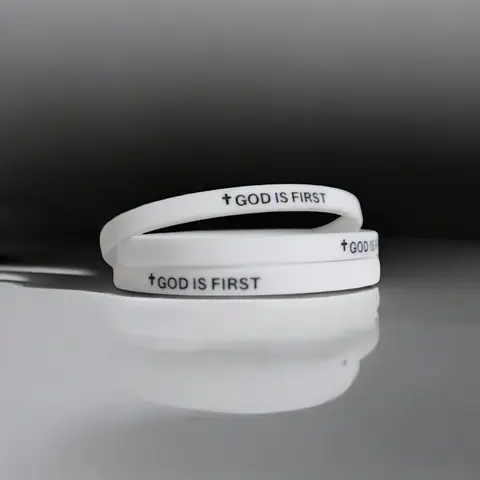 2 Pack- GOD IS FIRST BRACELET I AM SECOND Motivational Message BRACELET Thin Style Religious (Set of 2 bracelets)