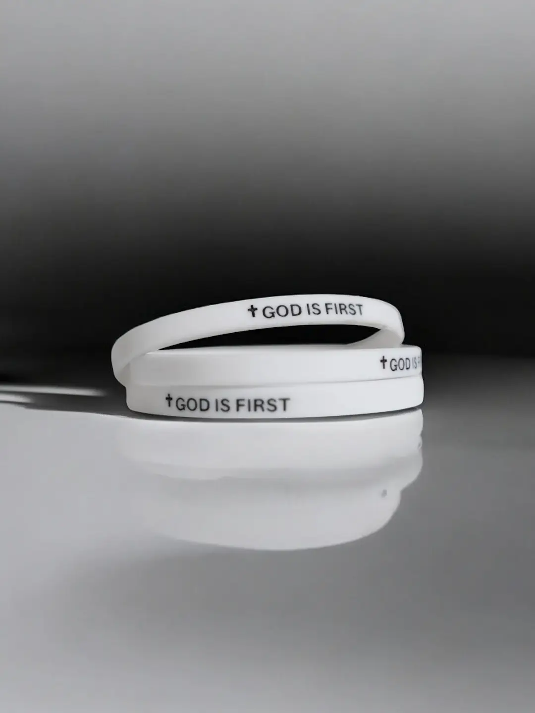2 Pack- GOD IS FIRST BRACELET I AM SECOND Motivational Message BRACELET Thin Style Religious (Set of 2 bracelets)