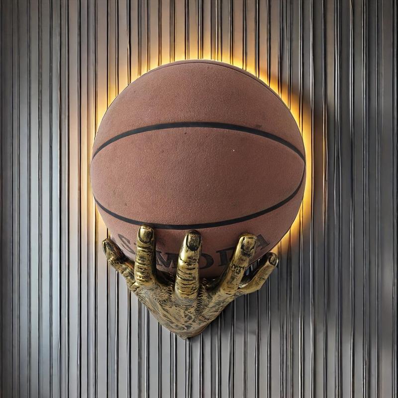 Creative Wall Mounted Basketball Holder, 1 Count Resin Hand Shaped ...