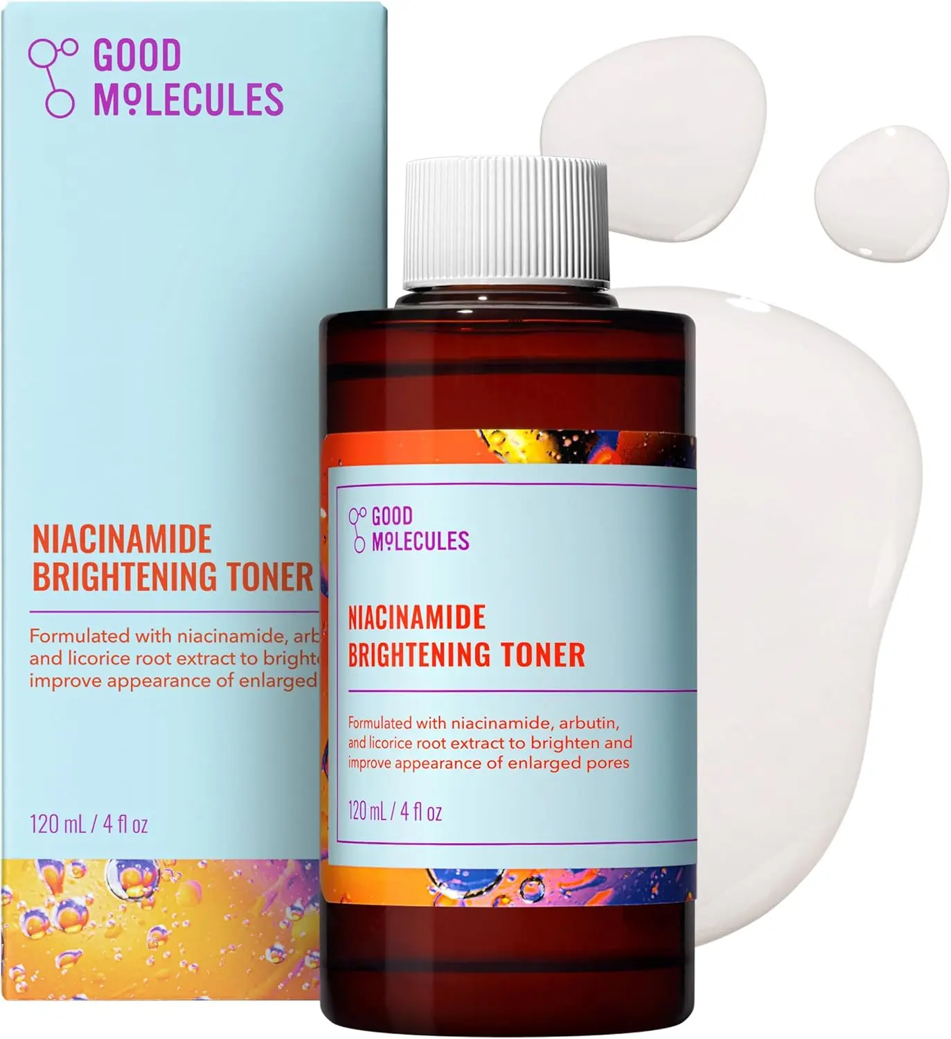 Good Molecules Niacinamide Brightening Toner with Arbutin, 4 fl oz Brightens and evens the look of skin care, refines texture, and minimizes the look of pores. skin care