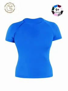 Women's Full Matte Nylon High Elastic Moisture-Wicking Short Sleeve Seamless Gym T-Shirt, Compression Sports Top, Compression Sports Tee, All Season Activewear, Athletic Yoga Tops, Perfect for Spring Summer Fall Yoga and Outdoor Training