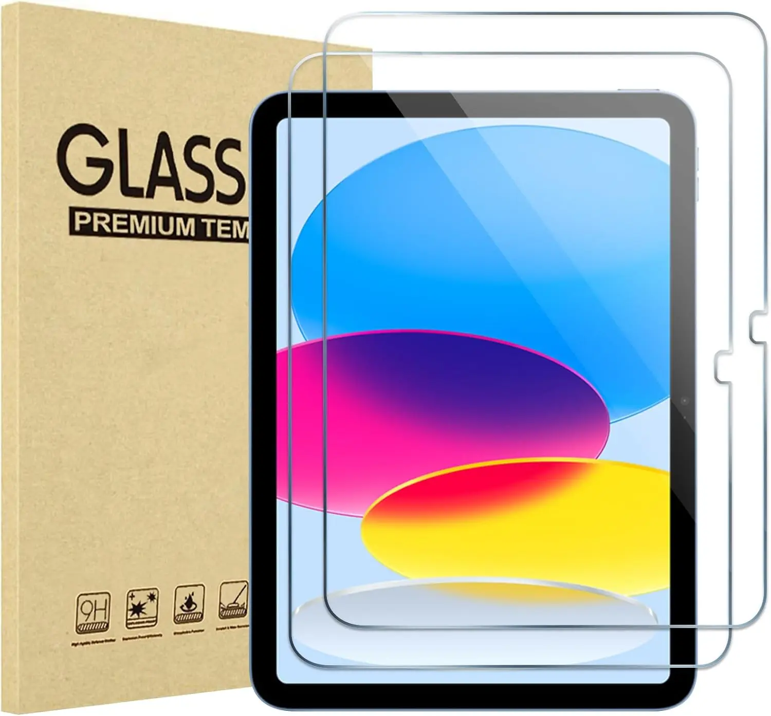 2-Pack Clear Tempered Glass Tablet Screen Protector for iPad 11th Gen 2025 A16 (11 in), iPad 10th Gen 2022 (10.9 in)