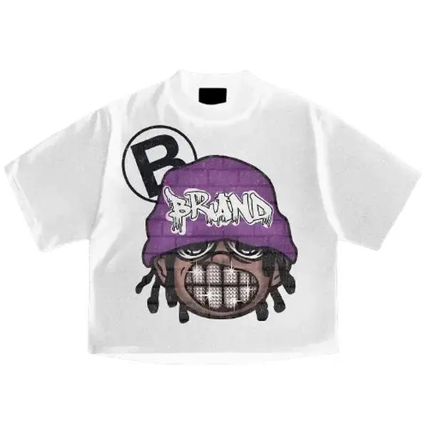 Y2K Style "Sparkling Teeth" Vintage T-shirts Graphic For Men Women Kids Family Letter New Streetwear Clothing Harajuku T-shirts Cotton Half Sleeve Tees Tops Tshirts Casual Classic Crewneck DesignTees