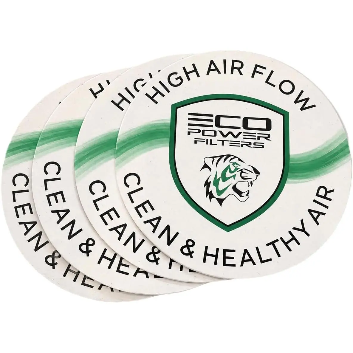 ECO Power Drink Coasters 4-Pack, Disposable Paperboard Coasters 3.5" | Protection Against Beverage Rings, Leaks & Spills | Perfect for Coffee, Tea, Cocktails & Soft Drinks
