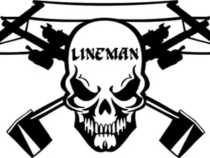lineman profession skull home decor car truck vinyl decal sticker 5"