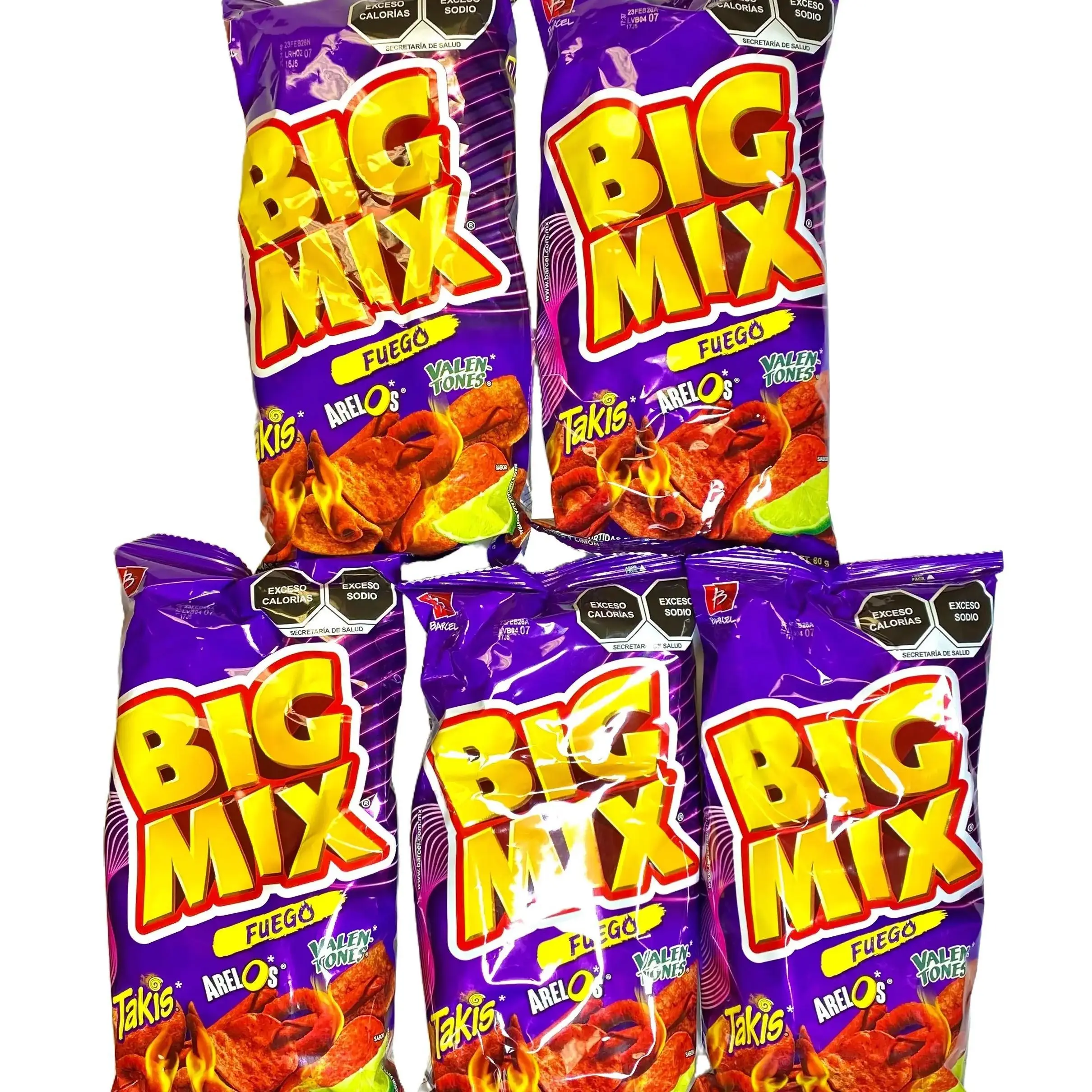Barcel Pack 5 - PK BARCEL BIG MIX- Snack Mexican Chips - 80 grams per bag - Variety ...