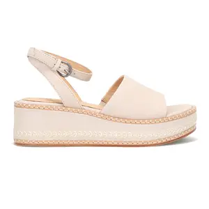 Frye Womens Joy Ankle Strap Platform Casual Sandals Casual Mid Heel 2-3" - Off White