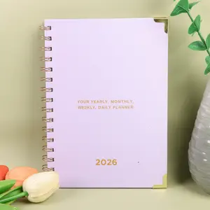 2026 Soft Lavender All-in-One Planner: Elegant Spiral-Bound Organizer with Luxe Gold Accents – Complete with Yearly Overviews, Monthly Spreads, Weekly Breakdowns & Daily Pages to Keep Your Life Organized in Understated Style Notebook Planner