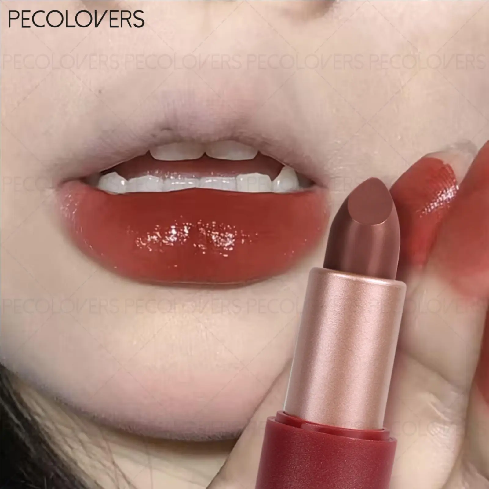 1PC Matte Reddish Brown Lipstick, Velvet Lipstick, Waterproof and Long-Lasting, High Color Payoff, Women's Cosmetics, Creamy And Silky Texture, Complexion-Enhancing, Moisturizing Cream Lipstick, Ideal for Spring and Summer