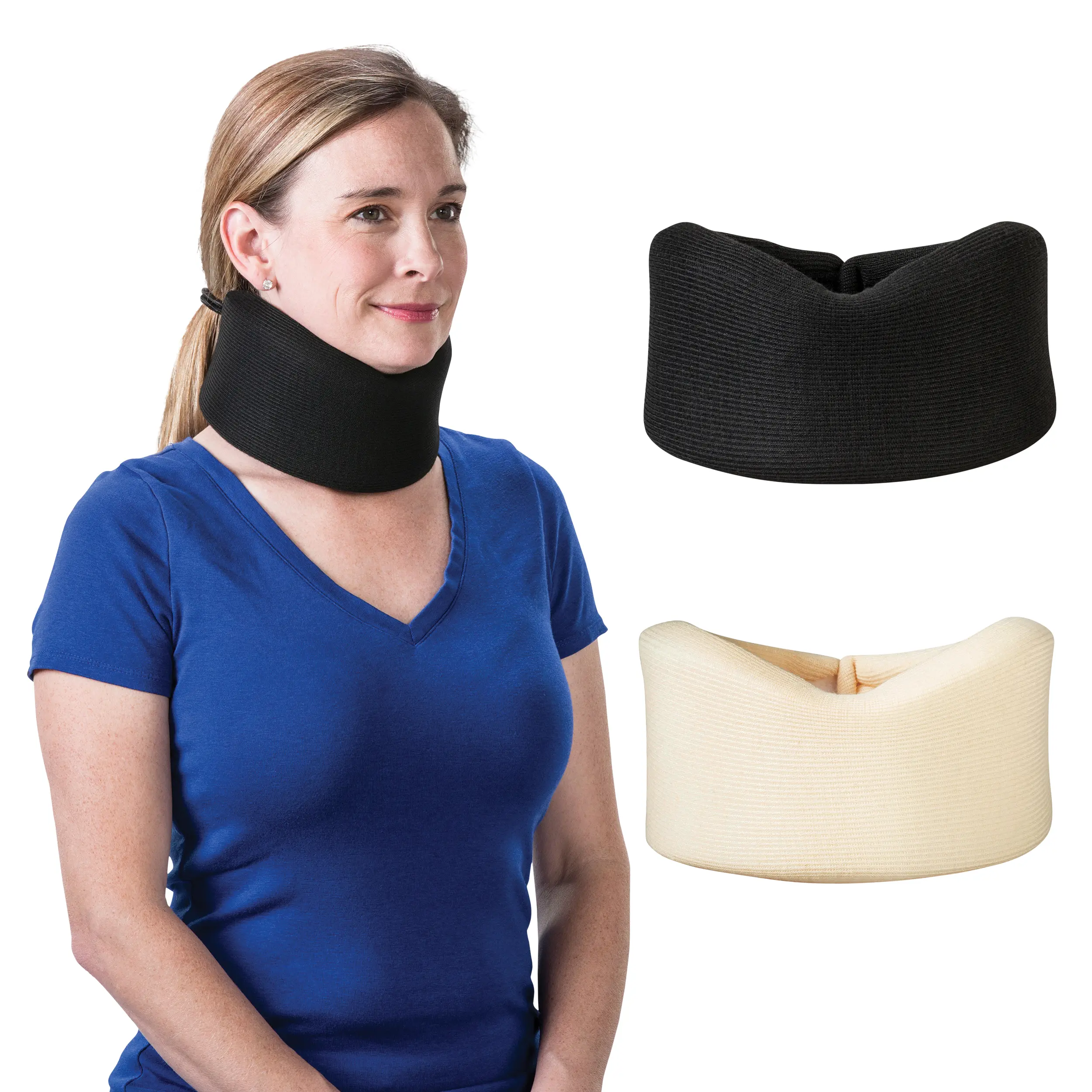Core Products Foam Cervical Collar Neck Brace for Neck Pain and Support – Soft Neck Support Brace for Sleeping, Adjustable Cervical Neck Brace Stabilizer for Pain Relief, Men & Women, Black