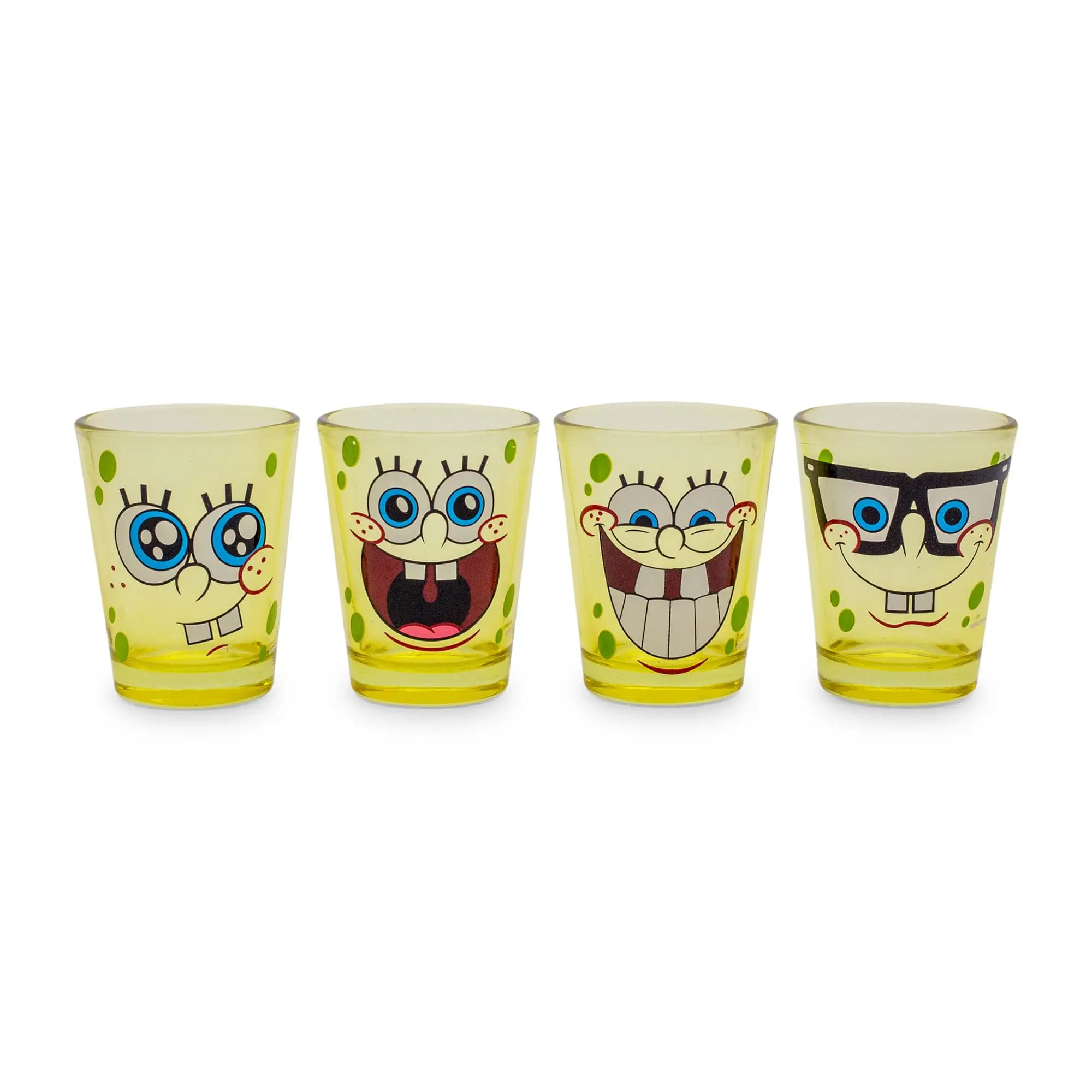 Nickelodeon SpongeBob Faces 2-Ounce Mini Glasses | Set of 4 Nickelodeon SpongeBob Faces 2-Ounce Mini Glasses | Set of 4