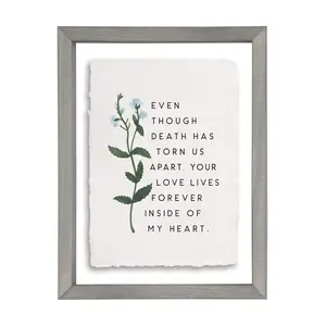 Sincere Surroundings. 14" Even Though Death Floating Frame Art
