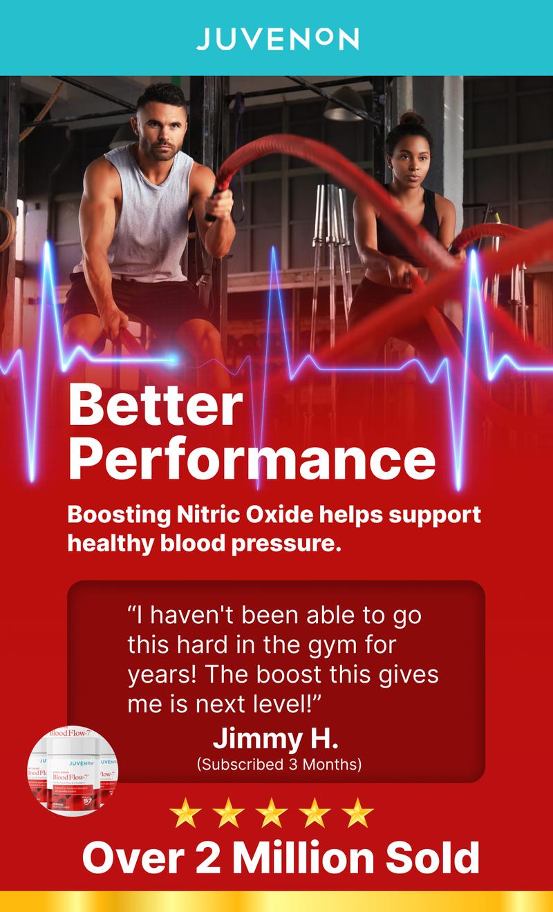 Juvenon BloodFlow-7 Nitric Oxide - Natural Dietary/Fitness Supplement for Healthy Blood Pressure & Muscle Support - Healthcare