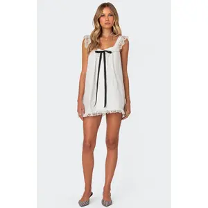 Edikted Women's Rayne Lacey Babydoll Mini Dress