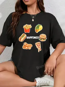 100% Cotton Funny Junk Food Happiness T-Shirt