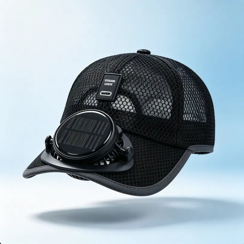 Solar Fan Hat for Men Women Detachable USB-C & Solar Dual Charging Cooling Mesh Baseball Cap 3 Speed Adjustable Fan Lightweight Sun Hat for Outdoor Fishing Hiking Gardening Beach Work