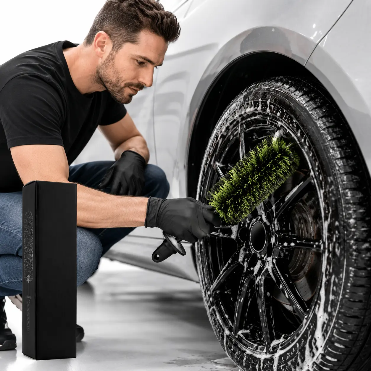 Extra Long Wheel Barrel Brush – Soft Microfiber Car Wheel Cleaner, Deep Rim Cleaning Brush for Wheels, Tires, Rims, Spokes & Engine BaysWheel Cleaning Brush Wheel Barrel Brush Car Detailing Brush#CarDetailing #WheelCleaning #CarWash #CarAccessories